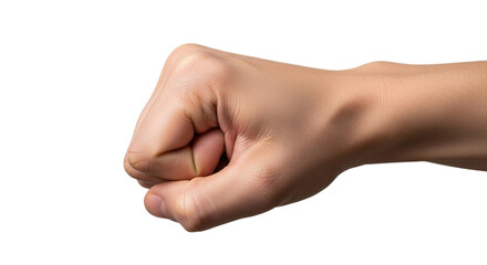 Hand with fist bump on white transparent background, PNG