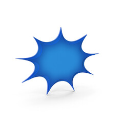 Abstract Blue Starburst Design Element, 3d Png, transparent background