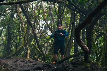 Nature photographer shooting landscapes in Anaga forest