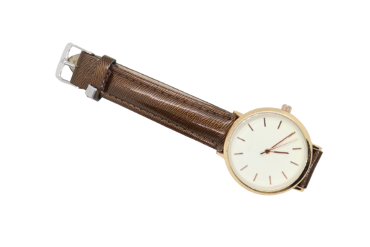 wrist watch with stripe on transparent background.