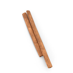 Two Cinnamon Sticks on transparent Background, 3d Png,
