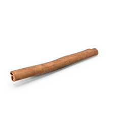 Single Cinnamon Stick on transparent  background, 3d Png