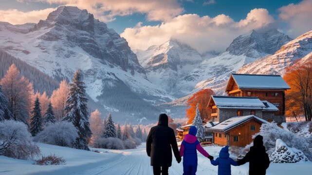 Cozy Winter Holiday Getaway: Explore Picturesque Scenery and Adventure in the Snowy Mountains