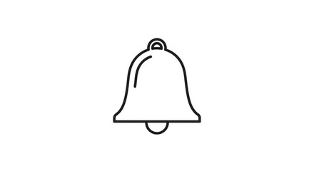 Bell icon isolated on white background, a symbol for notifications and alerts, simple design