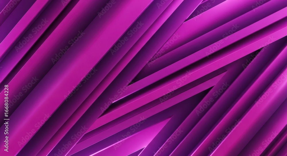 Poster 3d illustration of abstract geometric pattern with intersecting planes in vibrant shades of purple a
