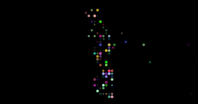 Motion Graphic of Colorful Grid Forming Togo Country Shape