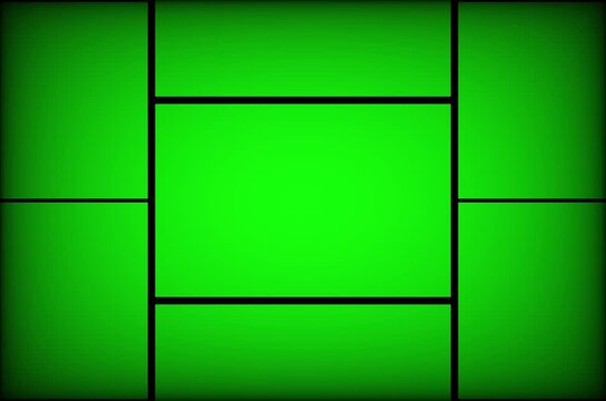 Grid or collage with Green Screen Grid Animation : 4K