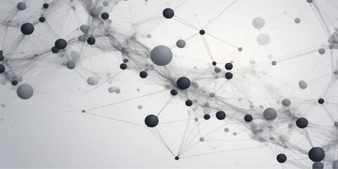 Blue vector pattern of molecular science network on a seamless white background