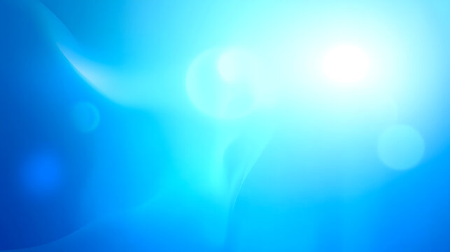Vibrant light blue and turquoise abstract background with lens flare, suitable for clean tech and health-focused content