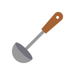  Ladle Kitchen Utensil Flat Color Icon: Cooking and Serving
