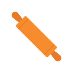 Rolling Pin Baking Tool Flat Color Icon: Cooking and Kitchen Utensil