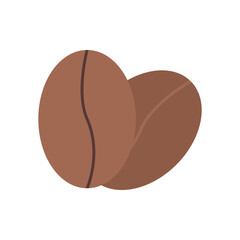 Coffee Beans Drink Ingredient Flat Color Icon: Coffee and Beverage