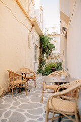 Cozy Outdoor Cafe in a Narrow Alley