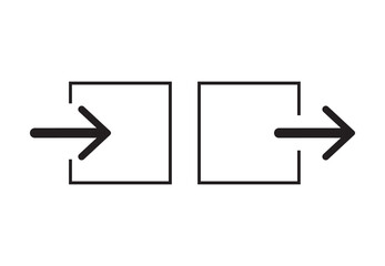 Account login and logout icon. Door with arrow enter and exit symbol