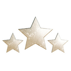 Obraz premium 金色のメタリックな三つ星のフラットアイコン