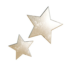 Obraz premium 金色のメタリックなキラキラ星のフラットアイコン