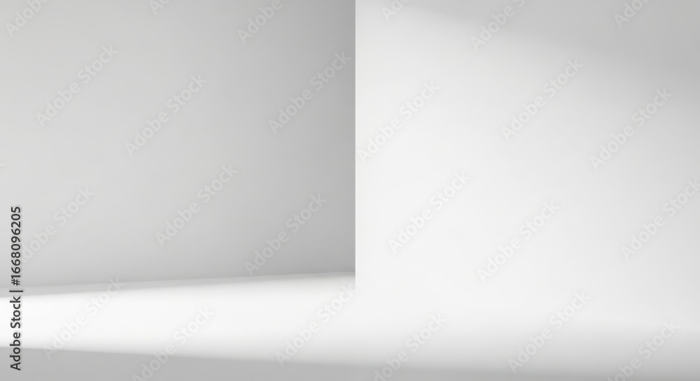Poster 3d illustration of minimalist interior corner with soft light and shadows, creating a clean and mode