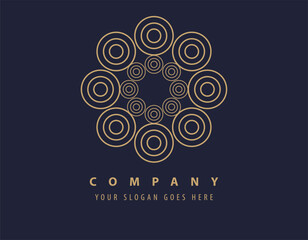 Tree shape sunflower vector logos. Nature trees vector illustration logo design. gold leaf