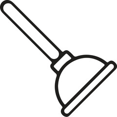 plunger toilet flat style vector illustration