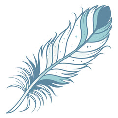 Obraz premium Icy blue white gradient feather vector illustration. Perfect for: winter festival artwork, frosty branding, holiday invitations, snow-themed designs