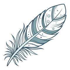 Icy blue white gradient feather vector illustration. Perfect for: winter festival artwork, frosty branding, holiday invitations, snow-themed designs