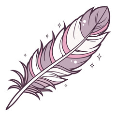 Obraz premium Pastel pink lavender gradient feather vector illustration. Perfect for: wedding invitations, feminine branding, dreamy posters, luxury stationery design