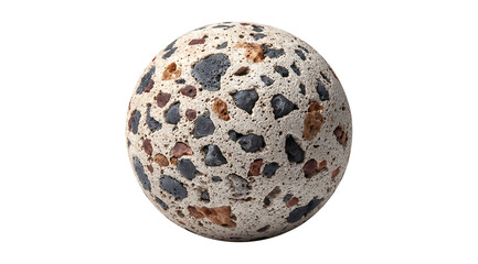 Natural Stone Ball with Deep Surface Pores, isolated on transparent background, PNG