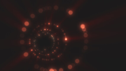 Glowing spiral tunnel of red lights forming an abstract digital vortex effect