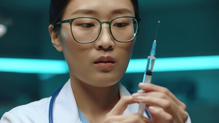 focused doctor preparing syringe for patient - Powered by Adobe