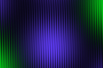 Illustration of abstract vertical ribbed background with blue and green gradient and light effect