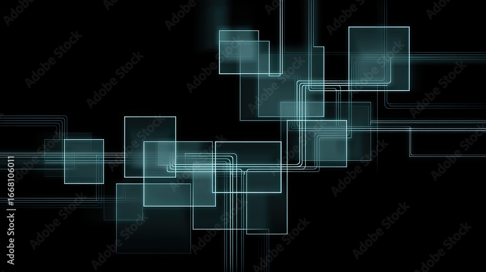 Poster abstract glowing square pattern with dark background