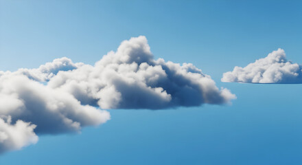 Peaceful Cumulus Clouds in a Clear Blue Sky.