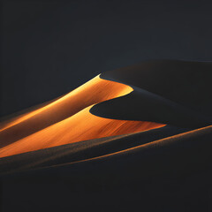 Scenic desert dunes with dramatic shadows at dawn ideal for travel inspiration blog and landscape design