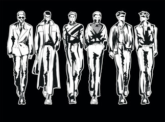 Fashion man. Sketch of a fashion man in a stylish clothes on a white background.