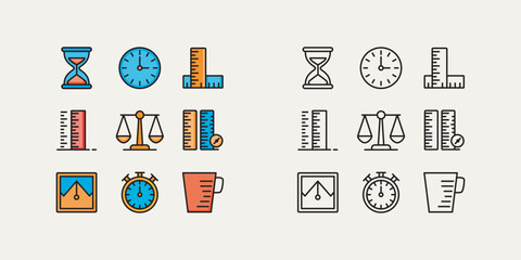 Collection of Measurement and Time-Related Icons