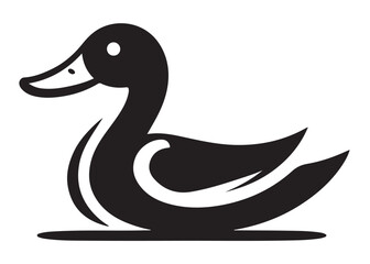 duck logo silhouette vector, goose silhouette illustration, duck silhouette vector design, duck swimming logo, duck logo silhouette vector, wildlife duck logo silhouette vector on white background 