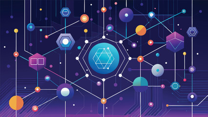 Abstract AI network background, connected data points, technology flow lines, minimal futuristic vector design.