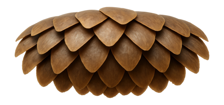 Pangolin scales with overlapping arrangement and keratinous composition