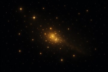 Fototapeta premium Bright Golden Stars in Dark Night Sky
