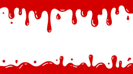 Red dripping paint border vector illustration for halloween or blood splatter graphic design element
