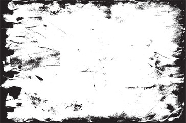 Distressed Grunge Texture Background | Black and White Rough Scratched Vintage Border Design