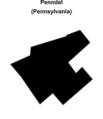 Penndel (Pennsylvania) blank outline map