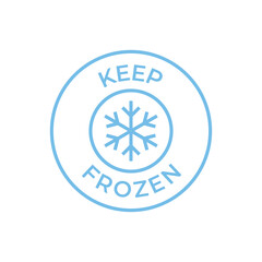 Frozen Product Round Label with Snowflake