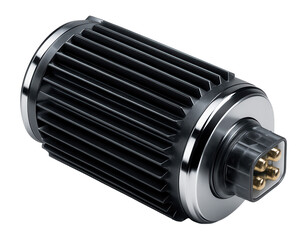 Compact brushless DC traction motor with integrated cooling fins