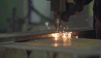 Close Up Of Metal Welding With Sparks