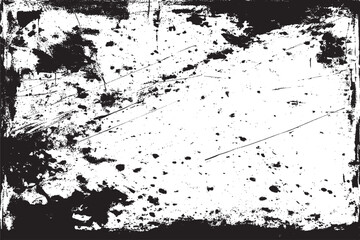 Grunge Ink Splatter Texture | Black Paint Stains Dirty Distressed Background Design