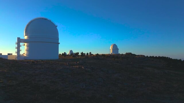 Aerial view of the Calar Alto astronomical observatory (CAHA), Almer&iacute;a, Andalusia, Spain