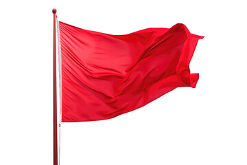 Red Flag. White or PNG Transparent Background.