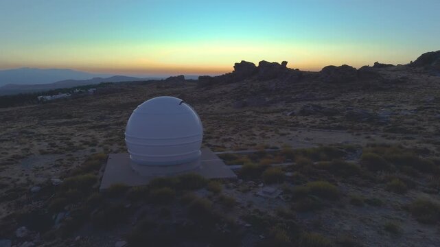 Aerial view of the Calar Alto astronomical observatory (CAHA), Almer&iacute;a, Andalusia, Spain