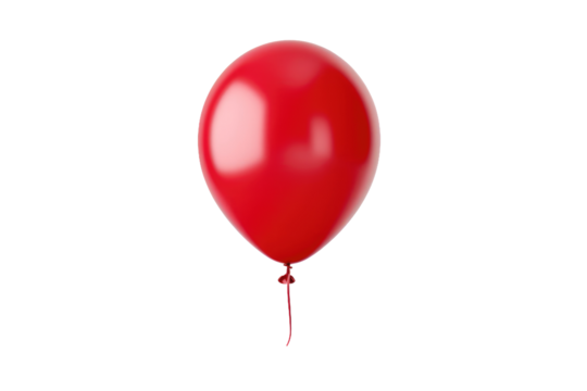 Red Balloon.. White or PNG Transparent Background.